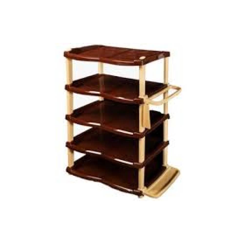 Raft pantofi / Suport pantofi maro-crem plastic 5 etaje Raft pantofi / Suport pantofi maro-crem plastic 5 etaje