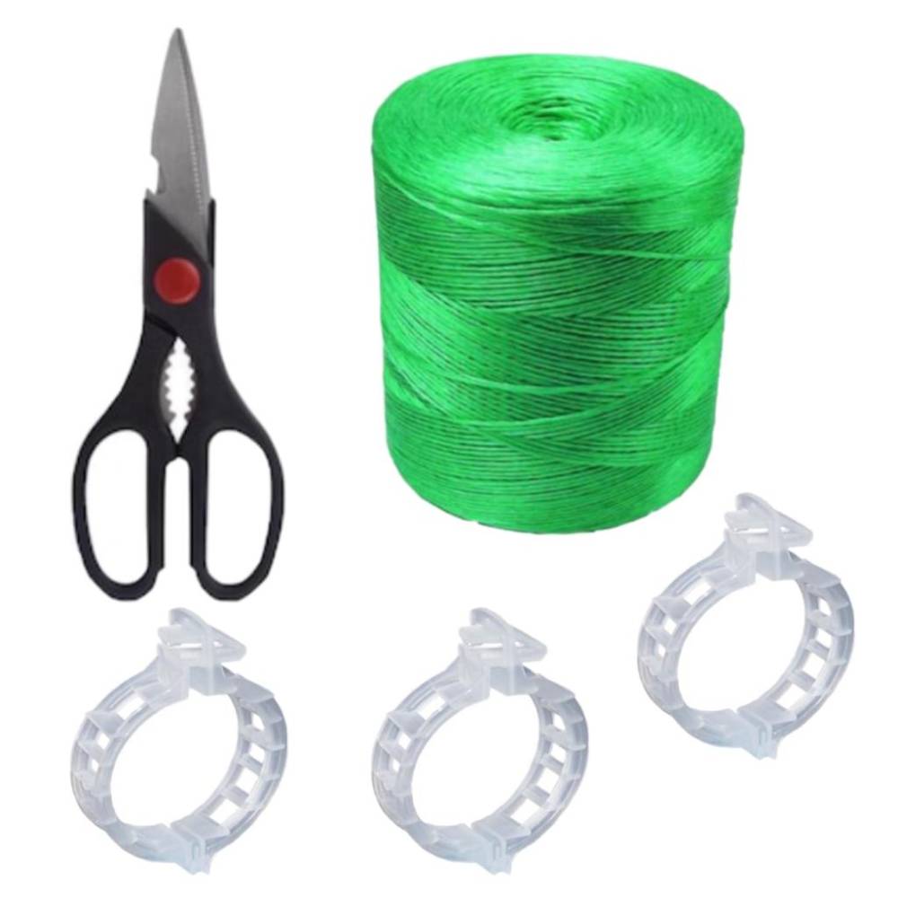 Sfoara palisat 1kg + clipsuri palisare rosii 500 bucati (castraveti, legume) + Foarfeca Sfoara palisat 1kg + clipsuri palisare rosii 500 bucati (castraveti, legume) + Foarfeca