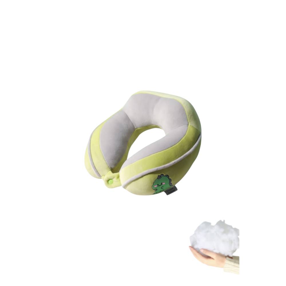 Perna de Calatorie pentru Gat, Umplutura cu Bumbac, Model Brodat Crocodil, Verde Perna de Calatorie pentru Gat, Umplutura cu Bumbac, Model Brodat Crocodil, Verde