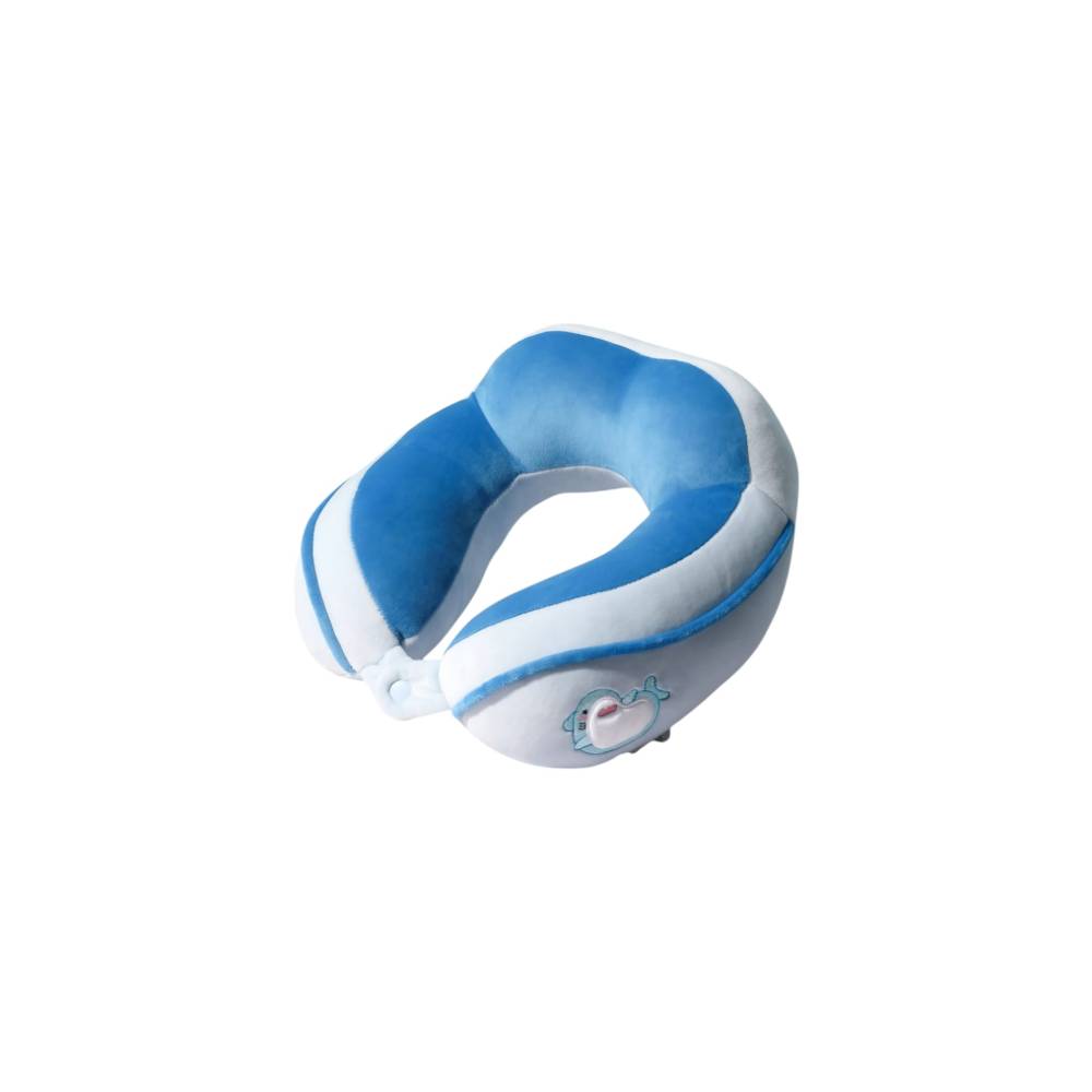 Perna de Calatorie pentru Gat, Umplutura cu Bumbac, Model Brodat Delfin, Albastru Perna de Calatorie pentru Gat, Umplutura cu Bumbac, Model Brodat Delfin, Albastru