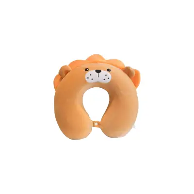 Perna de Calatorie pentru Gat si Cap, Umplutura din Spuma cu Memorie, Model Leu, Maro