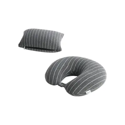 Perna de Calatorii 2 in 1 pentru Gat, din Particule de Spuma cu Memorie, Gri