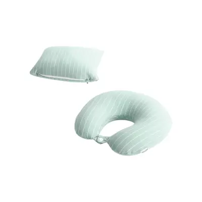 Perna de Calatorii 2 in 1 pentru Gat, din Particule de Spuma cu Memorie, Verde