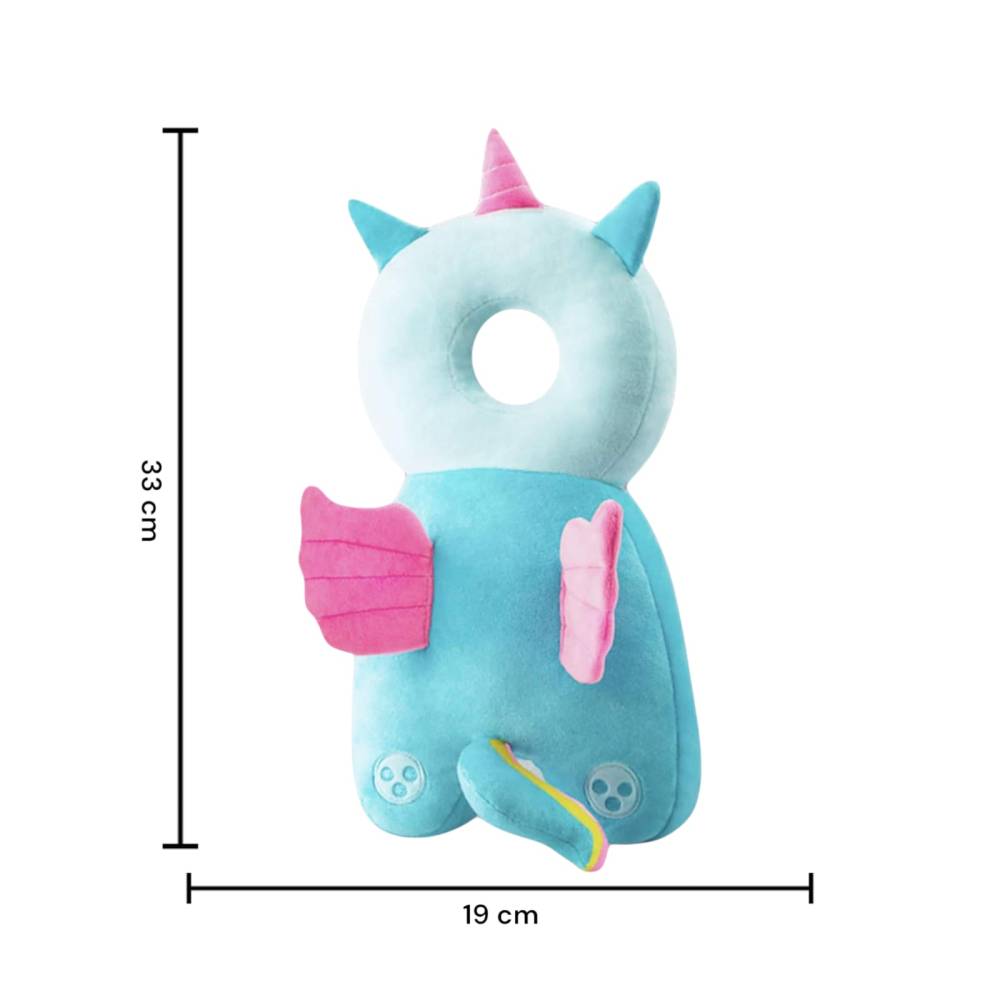 Perna Tip Rucsac pentru Protectia Capului pentru Bebelusi, Tip Unicorn, Albastru