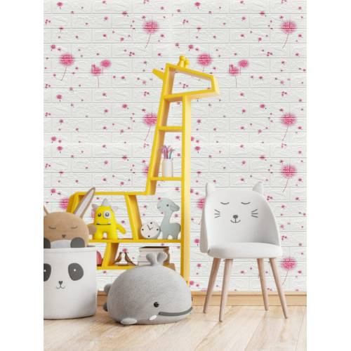 Tapet 3D autoadeziv, 70x77cm, Model Papadie, Roz, 10buc/set