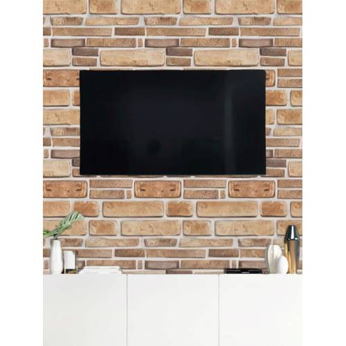 Tapet 3D autoadeziv, 30x30cm PVC, imitatie piatra, Bej, 10buc/set