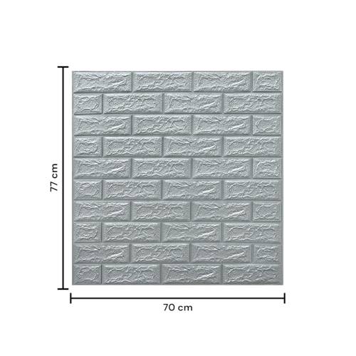 Tapet 3D autoadeziv, 70x77cm, Argintiu, 10buc/set