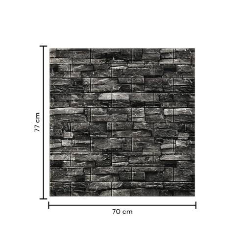 Tapet 3D autoadeziv, 70x77cm, Gri inchis, 10buc/set