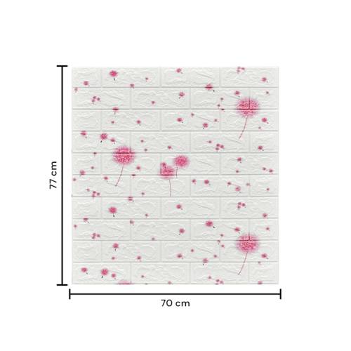 Tapet 3D autoadeziv, 70x77cm, Model Papadie, Roz, 10buc/set