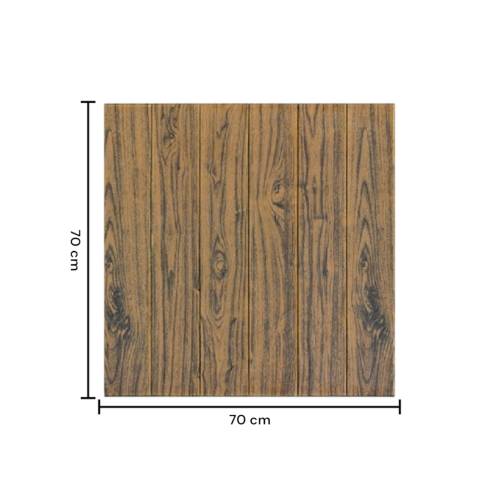 Tapet 3D autoadeziv, 70x70cm, din Rasina, Maro inchis, 10buc/set