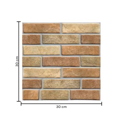 Tapet 3D autoadeziv, model caramida, Maro, 30x30cm, 10buc/set