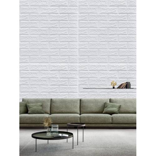 Tapet 3D autoadeziv, 70x77cm, imitatie caramida, Alb, 10buc/set Tapet 3D autoadeziv, 70x77cm, imitatie caramida, Alb, 10buc/set