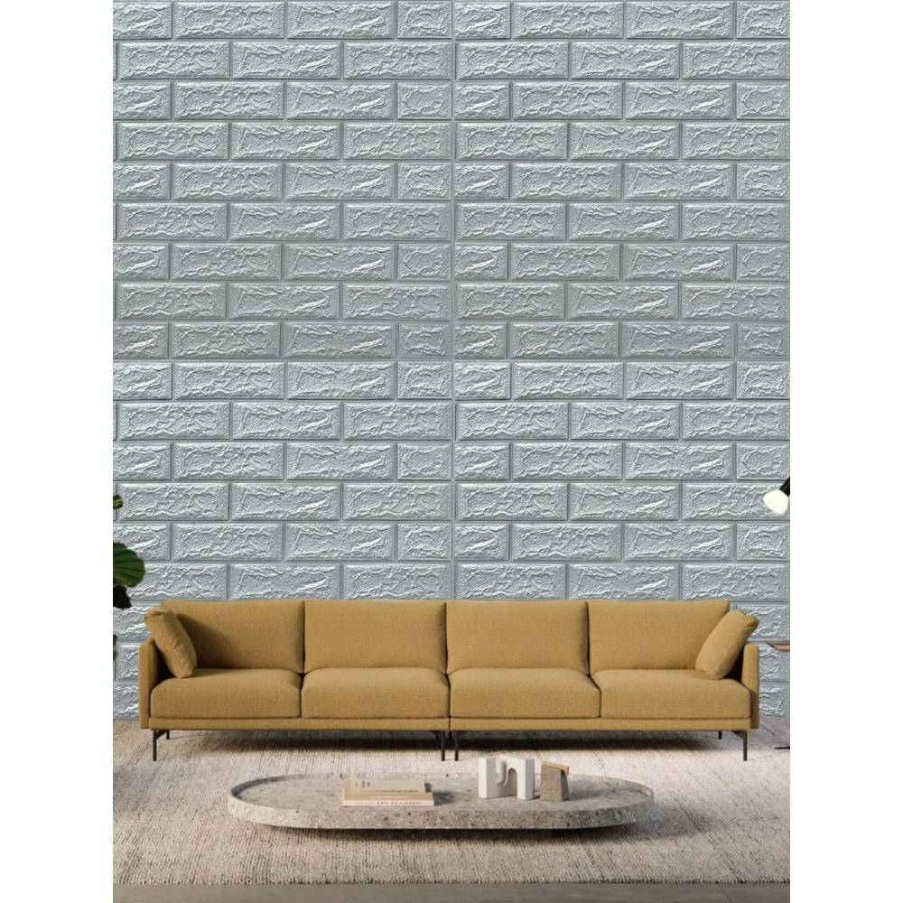 Tapet 3D autoadeziv, 70x77cm, Argintiu, 10buc/set Tapet 3D autoadeziv, 70x77cm, Argintiu, 10buc/set