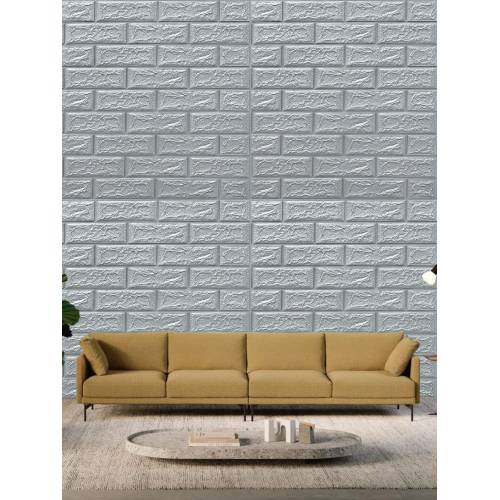 Tapet 3D autoadeziv, 70x77cm, Argintiu, 10buc/set