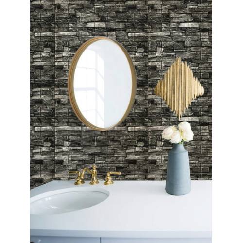 Tapet 3D autoadeziv, 70x77cm, Gri inchis, 10buc/set