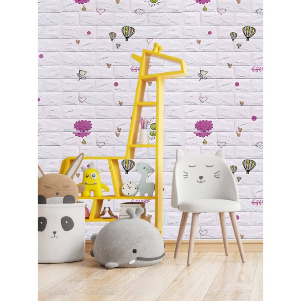 Tapet 3D autoadeziv, 70x77cm, Model Baloane, Alb, 10buc/set Tapet 3D autoadeziv, 70x77cm, Model Baloane, Alb, 10buc/set