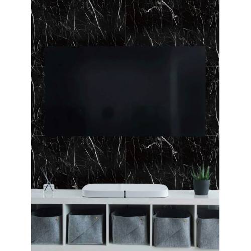 Tapet 3D autoadeziv, 60x30cm PVC, imitatie marmura, Negru, 10buc/set