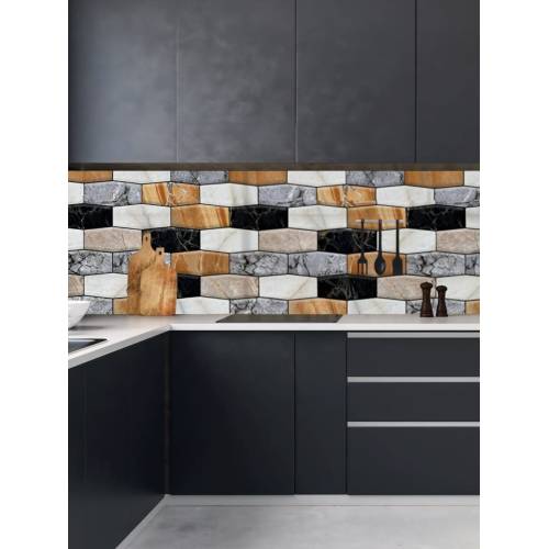 Tapet 3D autoadeziv,30x30cm,  imitatie marmura, Gri, Maro, Negru, 10buc/set