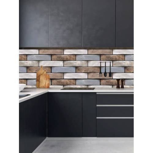 Tapet 3D autoadeziv, imitatie marmura,30x30cm, Gri, Maro, Bej, 10buc/set