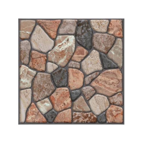 Tapet 3D autoadeziv, 30x30cm PVC, imitatie piatra, Caramiziu, 10buc/set