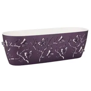 Jardiniera 3D cu Fluturi,Mare Nr 2, Polipropilena, Mov 47x15x15cm