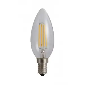 Bec Led Filament Lumanare E14, 4W=45W, 3000K, lumina calda