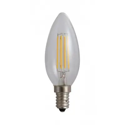 Bec Led Filament Lumanare E14, 4W=45W, 3000K, lumina calda