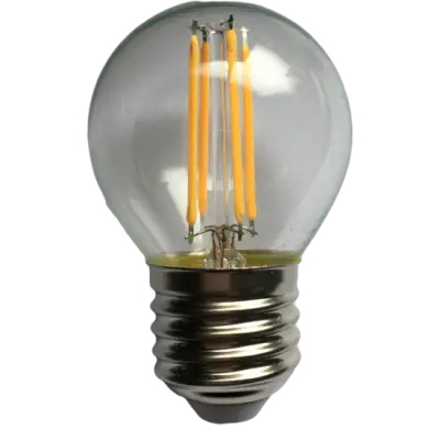 Bec Led Filament Sferic E27, 4W=45W, 3000K, lumina calda