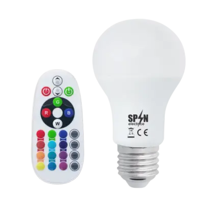 Bec Led E27, 8W=70W, Rgb+6400K, lumina rece, 850Lm + Smart Kit Telecomanda