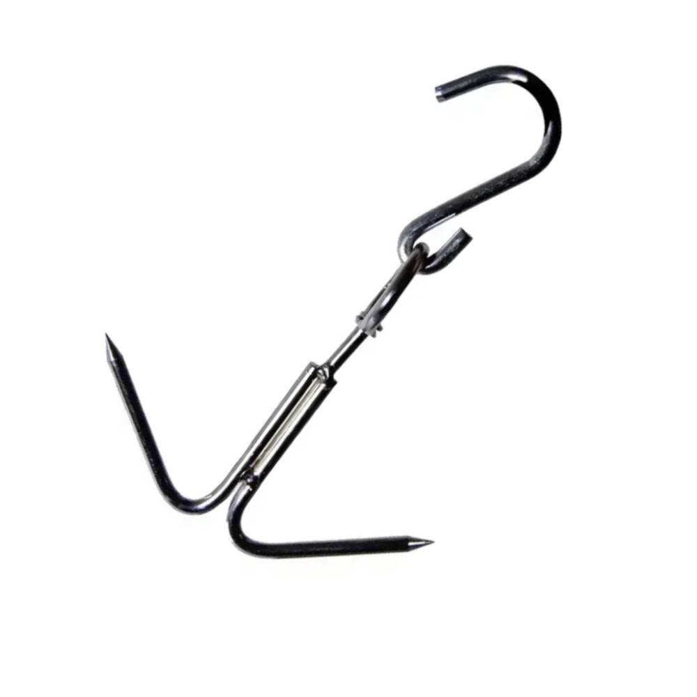 Carlig macelarie dublu de agatat carne din otel 21 cm Carlig macelarie dublu de agatat carne din otel 21 cm
