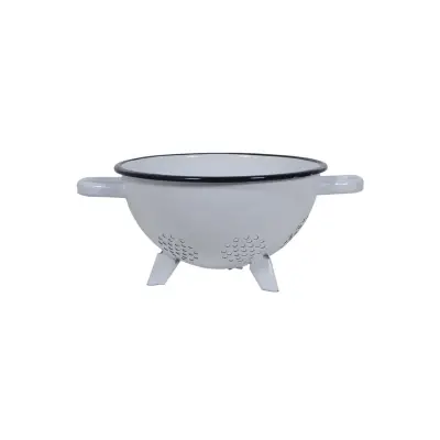 Strecuratoare emailata cu picior 20cm, alb