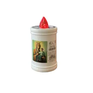 Candela electronica din plastic, Alb