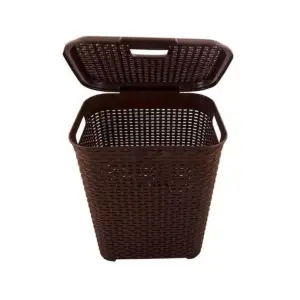 Cos de rufe, plastic ratan, 45 L, Sterk, maro, 40x32.5x50 cm