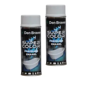 Vopsea spray, Portelan pentru cada, chiuvete emailate, Den Braven 400 ml x 2