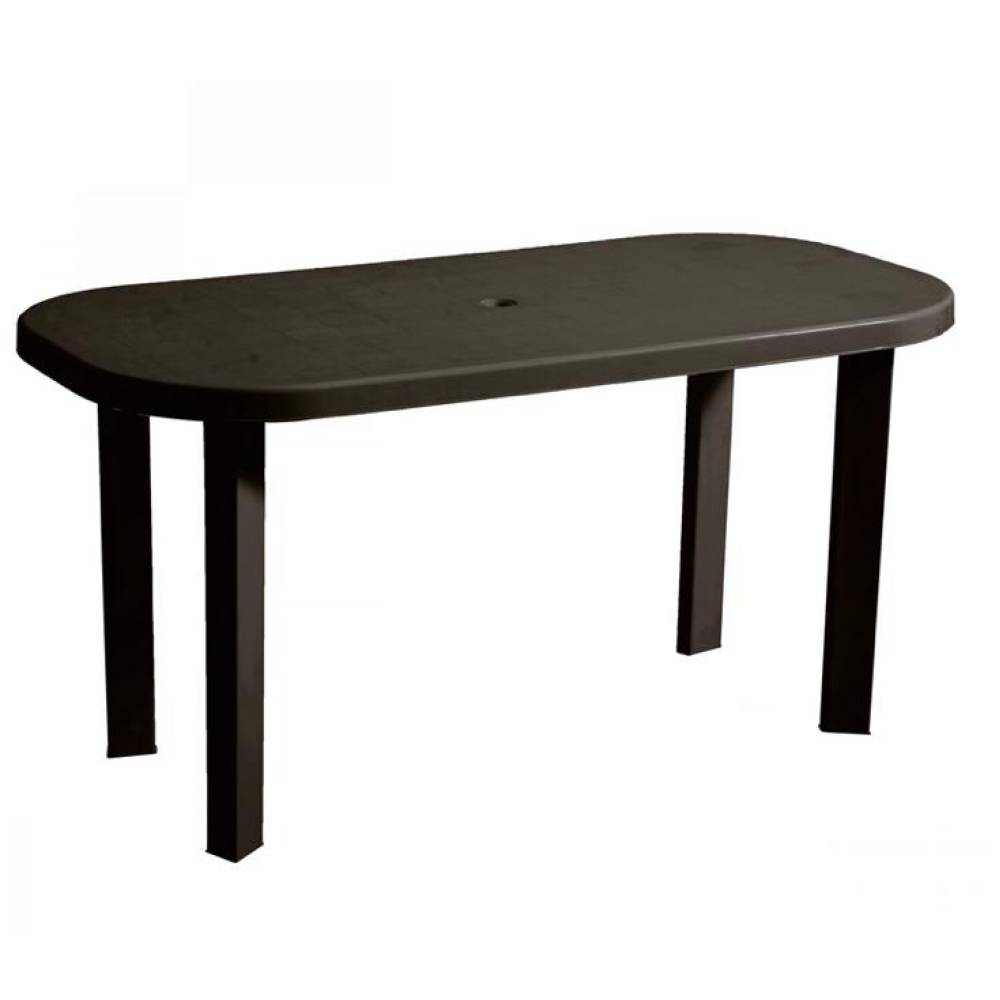 Masa terasa ovala, 6 persoane, plastic, maro Masa terasa ovala, 6 persoane, plastic, maro