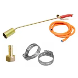 Arzator parlitor pe gaz cu clapeta ,dublu robinet + 2m Furtun, 1 x Piulita inversa si 2 x Coliere