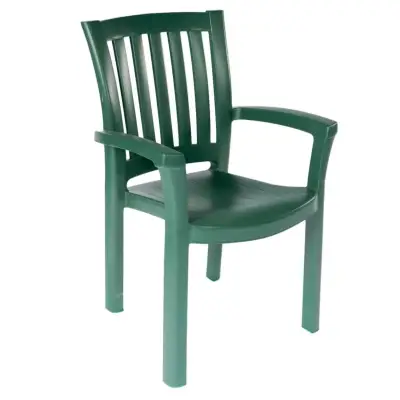 Scaun terasa clasic verde din plastic