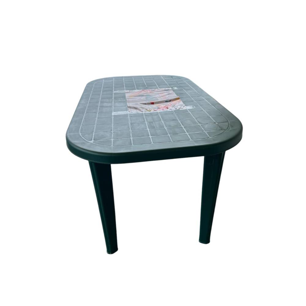 Masa terasa ovala, 6 persoane, plastic, verde Masa terasa ovala, 6 persoane, plastic, verde