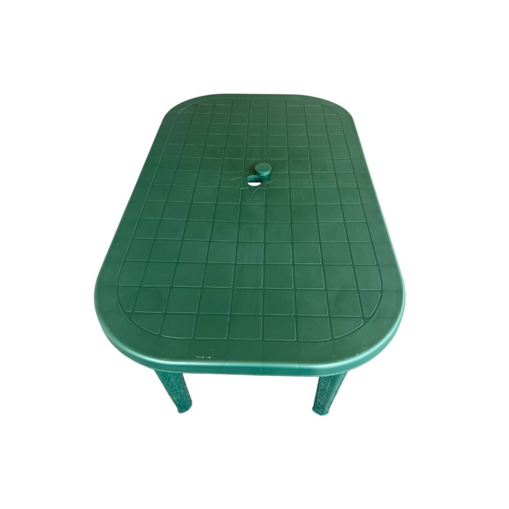 Masa terasa ovala, 6 persoane, plastic, verde Masa terasa ovala, 6 persoane, plastic, verde