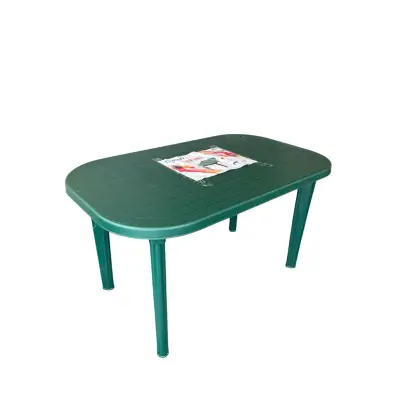Masa terasa ovala, 6 persoane, plastic, verde