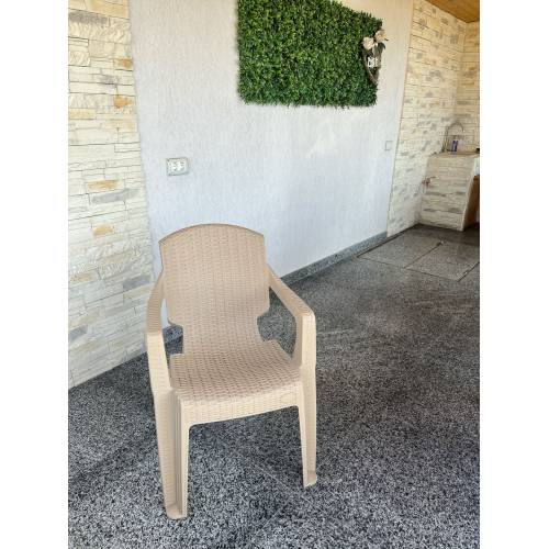 Scaun pentru gradina Ratan INFINITY Crem, 61x60x81cm