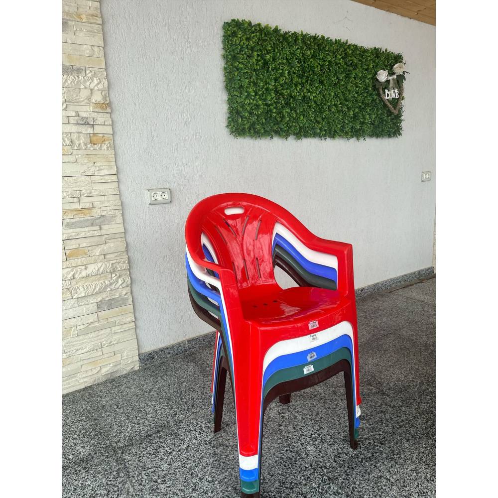 Scaun terasa din plastic verde Scaun terasa din plastic verde