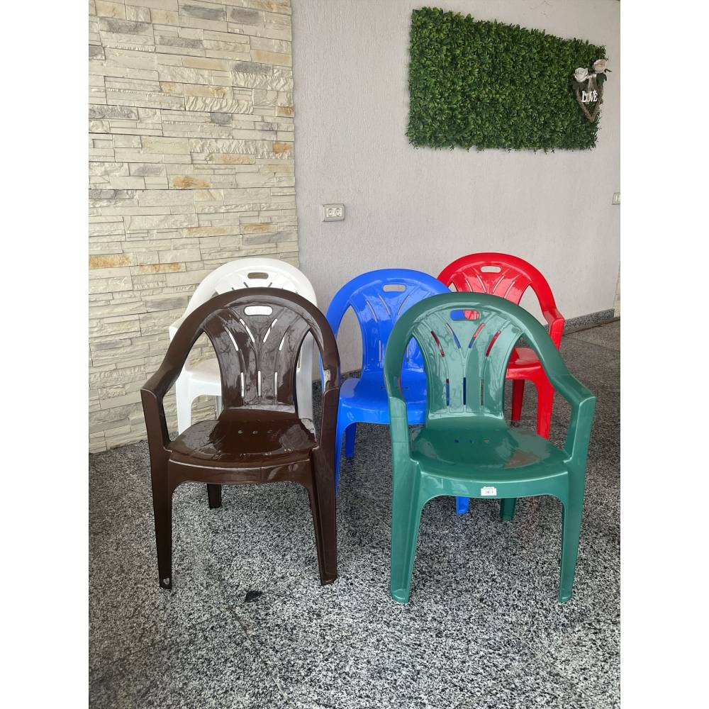 Scaun terasa din plastic verde Scaun terasa din plastic verde