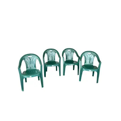 Pachet 4 x scaune terasa plastic, verzi