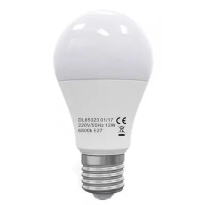 Bec Led E27, model glob A60, 12W=100W, 2700K, lumina calda, ore functionare 15.000