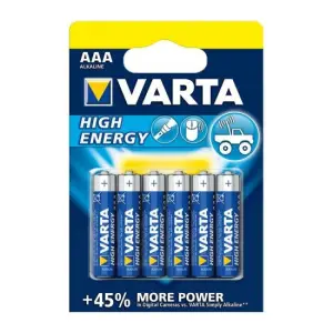 Baterie alcalina Varta R3 (tip AAA), HIGH ENERGY - 6 buc/set