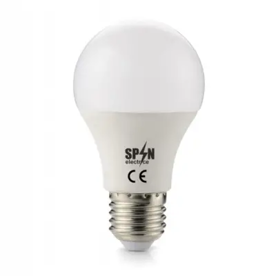Bec Led Eco E27, model glob A55, 9W, 6400K, lumina rece
