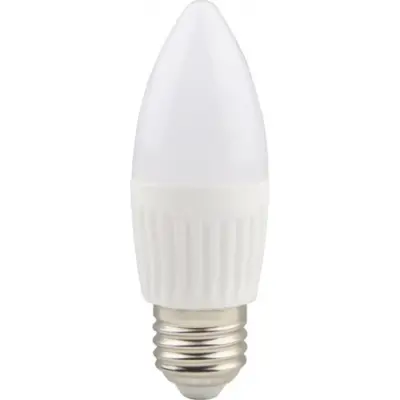 Bec LED lumanare cu baza din ceramica, model C37, 9W=75W, 2700K, lumina calda, dulie E27