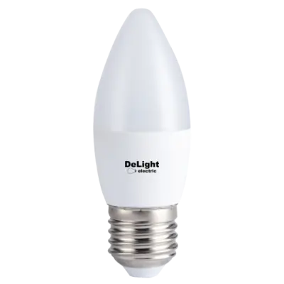 Bec Led Lumanare E27, model C37, 6W=50W, 2700K, lumina calda
