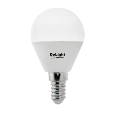 Bec Led Sferic E14, model G45, 6W=50W, 2700K, lumina calda